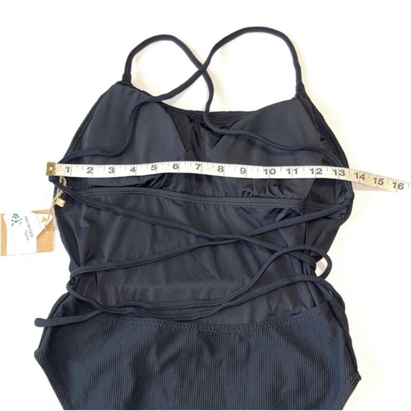 BERLOOK Backless Tie One-Piece Swimsuit Black Sz M - Picture 7 of 12